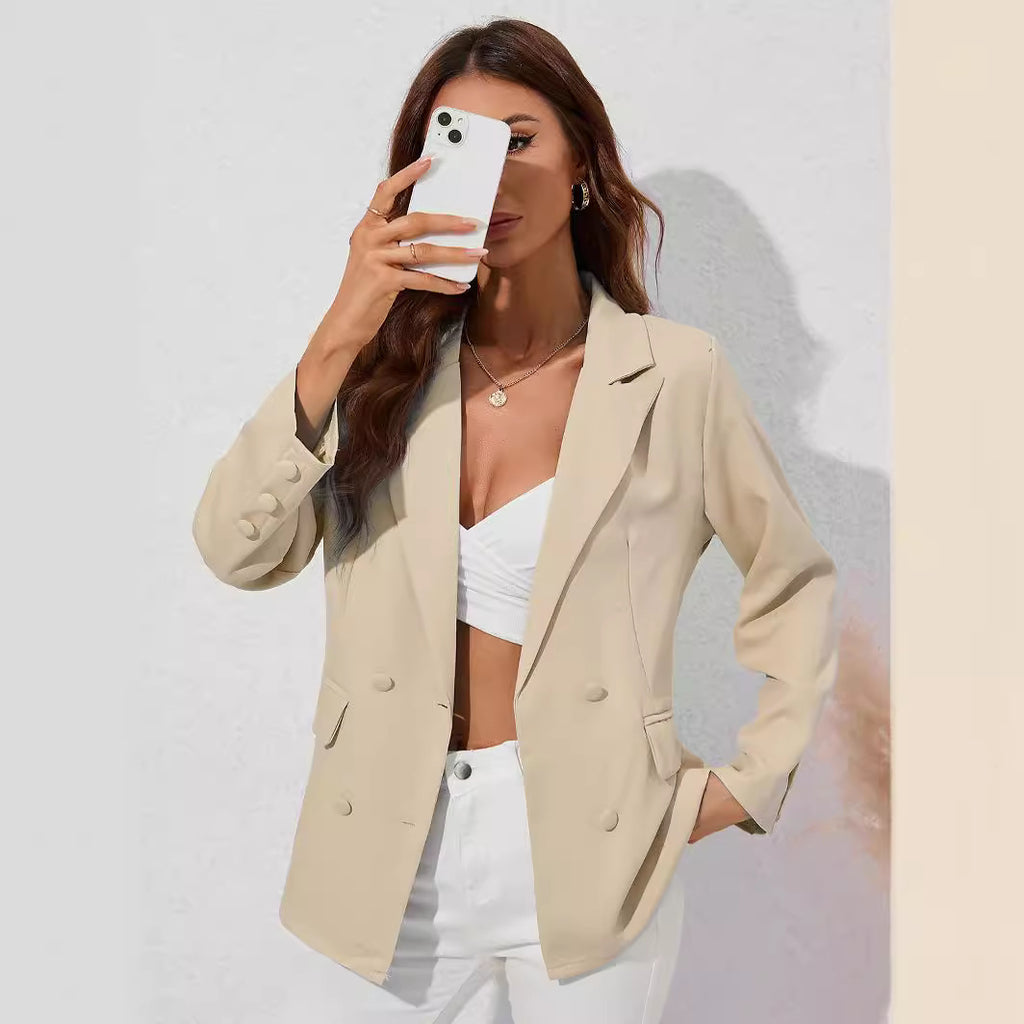 Women's Solid-color Lapel Long-sleeve Blazer