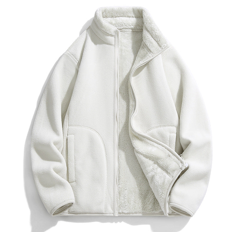 Lambswool Fleece Jacket Double Sided Fleece Coat