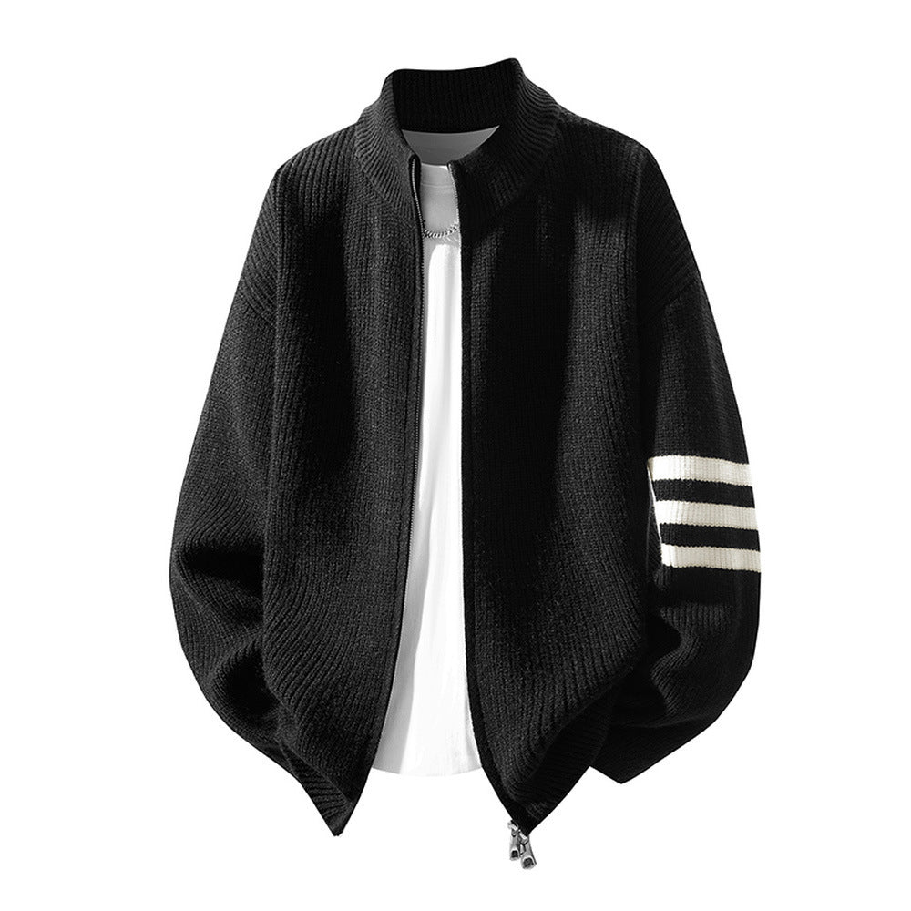Three-needle Knit Sweater Men's Cardigan Jacket
