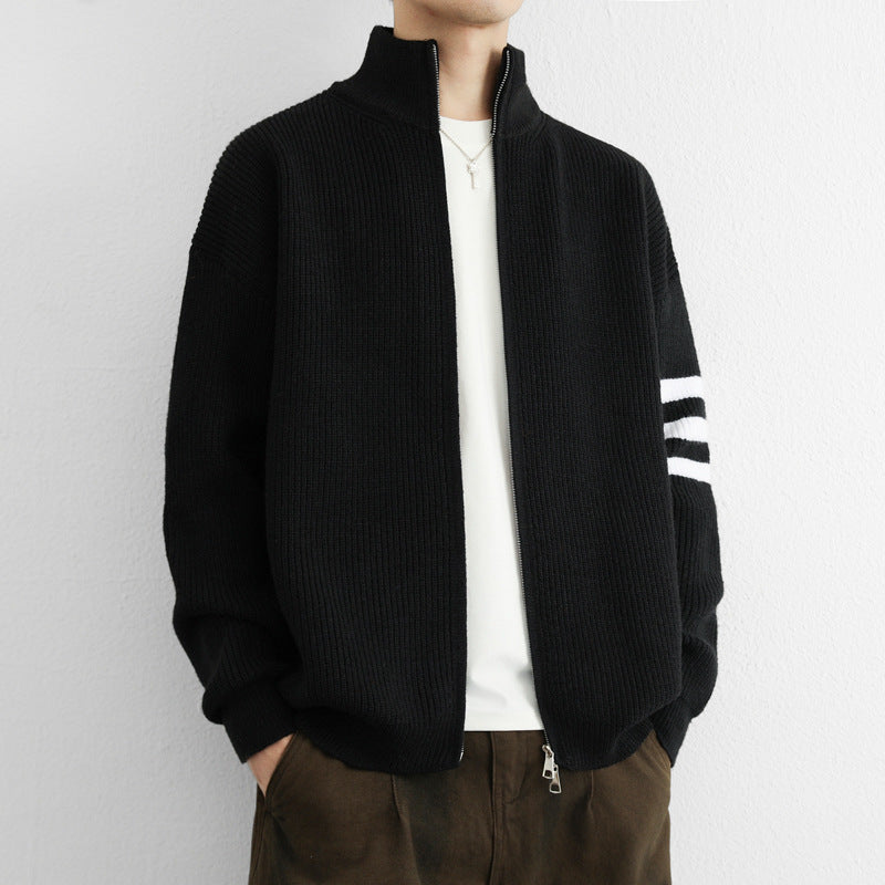 Three-needle Knit Sweater Men's Cardigan Jacket