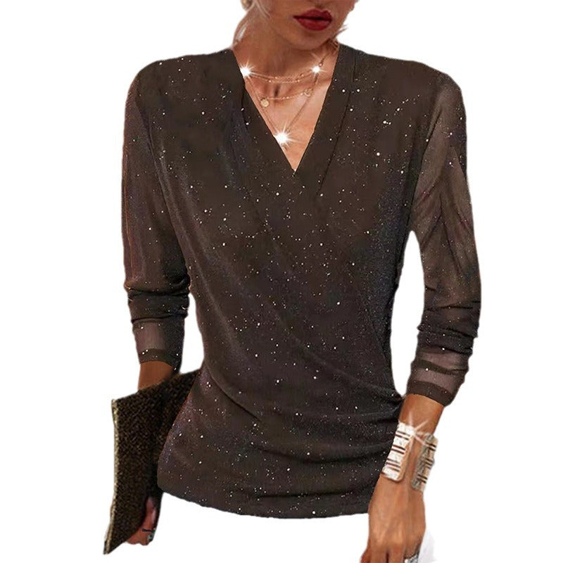 Women's Cross V-Neck Mesh Base Top