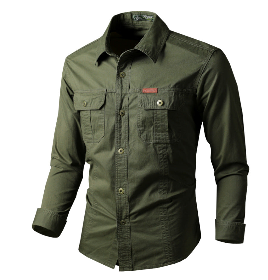Men's Casual Loose-fit Long-sleeve Work Shirt