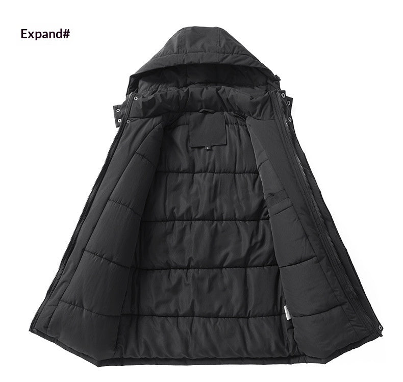 Thickened Men's Jacket With Detachable Hood