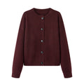 Round Neck Knitted Cardigan Coat For Women