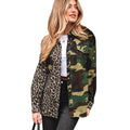 Women's Fashion Camouflage Single Breasted Multi-Button Jacket