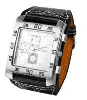 Men's Stylish And Cool Military-style Watch Square Dial Simulated Three-layer Design