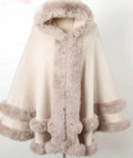 Loose Fur Collar Shawl, Cold-proof Fleece-lined Thick Coat