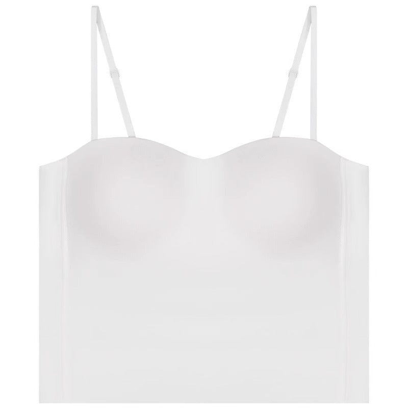 Women's Ice Silk Sexy V-neck Vest With Built-in Chest Pads