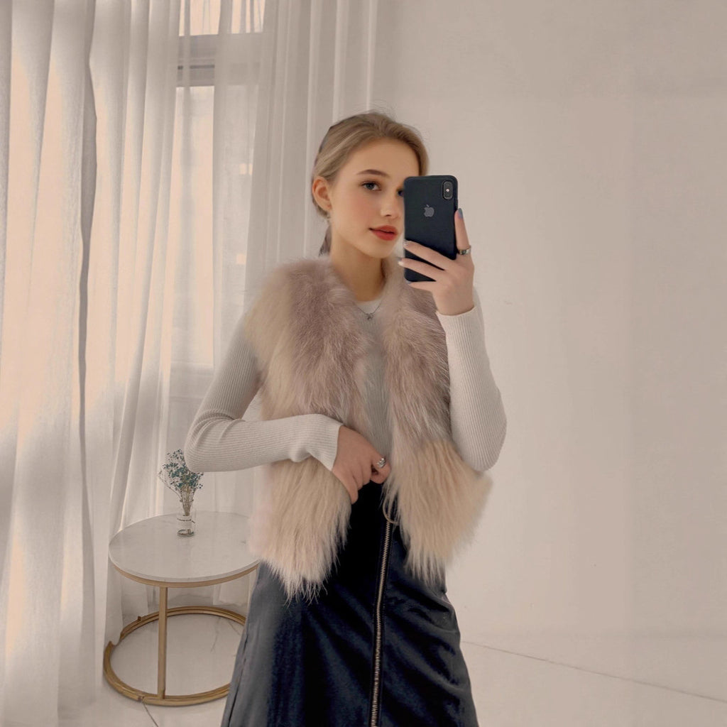 Women's Fashion Short Fluffy Vest Coat