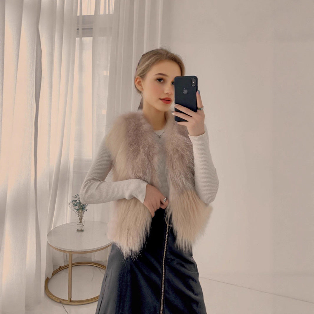 Women's Fashion Short Fluffy Vest Coat