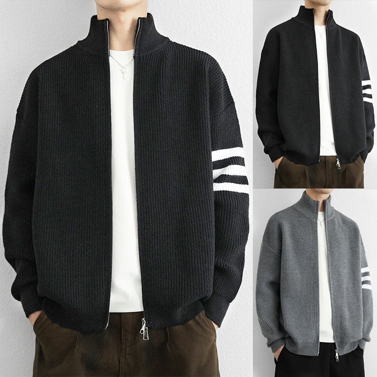 Three-needle Knit Sweater Men's Cardigan Jacket
