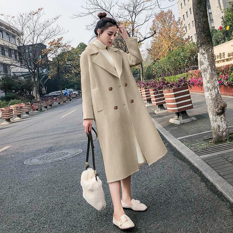 Petite Women's Wool Coat With Notched Lapel