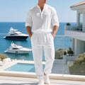 Men's Linen Long-sleeve Pants Set