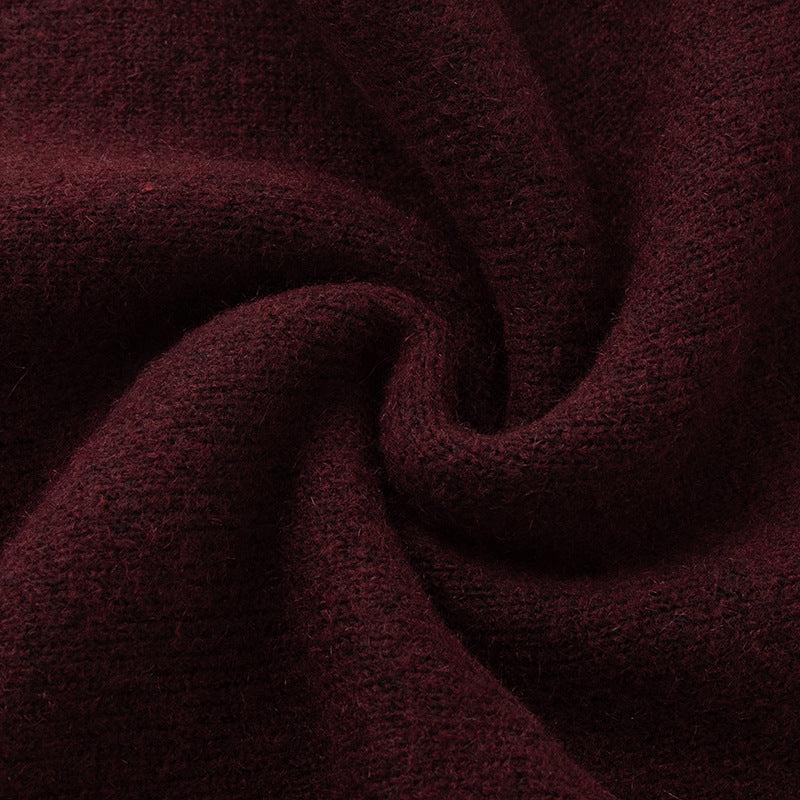 Round Neck Knitted Cardigan Coat For Women