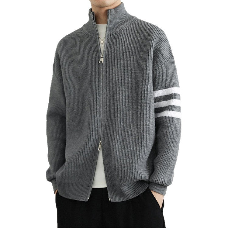 Three-needle Knit Sweater Men's Cardigan Jacket