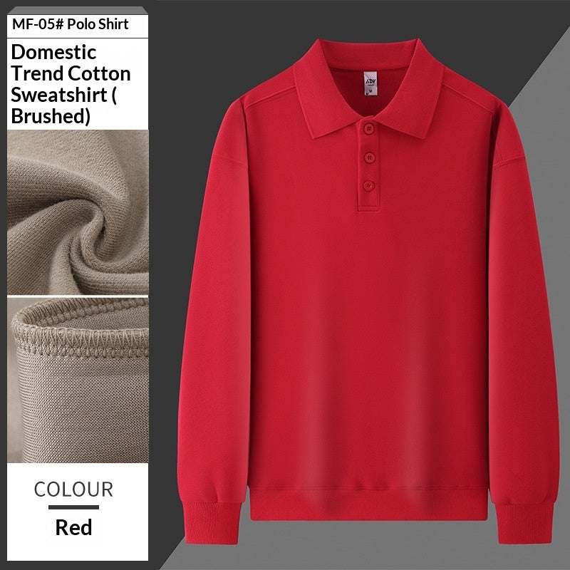 Loose-fit Lapel-collar Drop-shoulder Hoodie Without A Hood