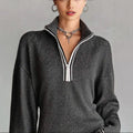 Color-block Wool Knit Women's Jacket