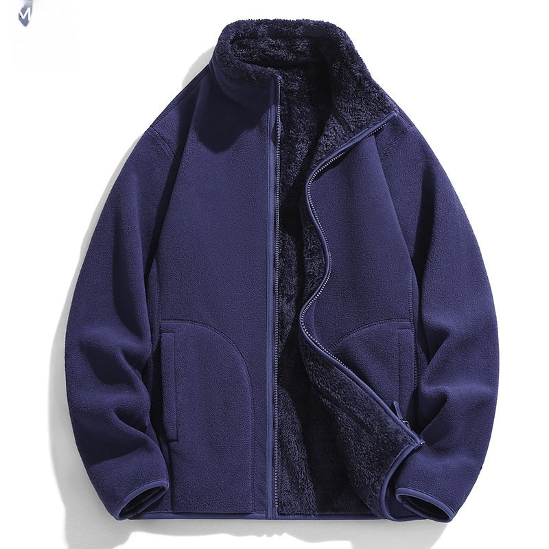Lambswool Fleece Jacket Double Sided Fleece Coat