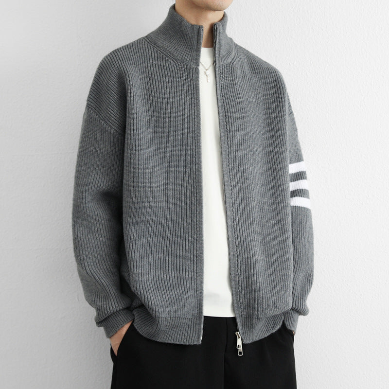 Three-needle Knit Sweater Men's Cardigan Jacket