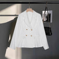 New Springautumn High-end Double-breasted Cropped Blazer