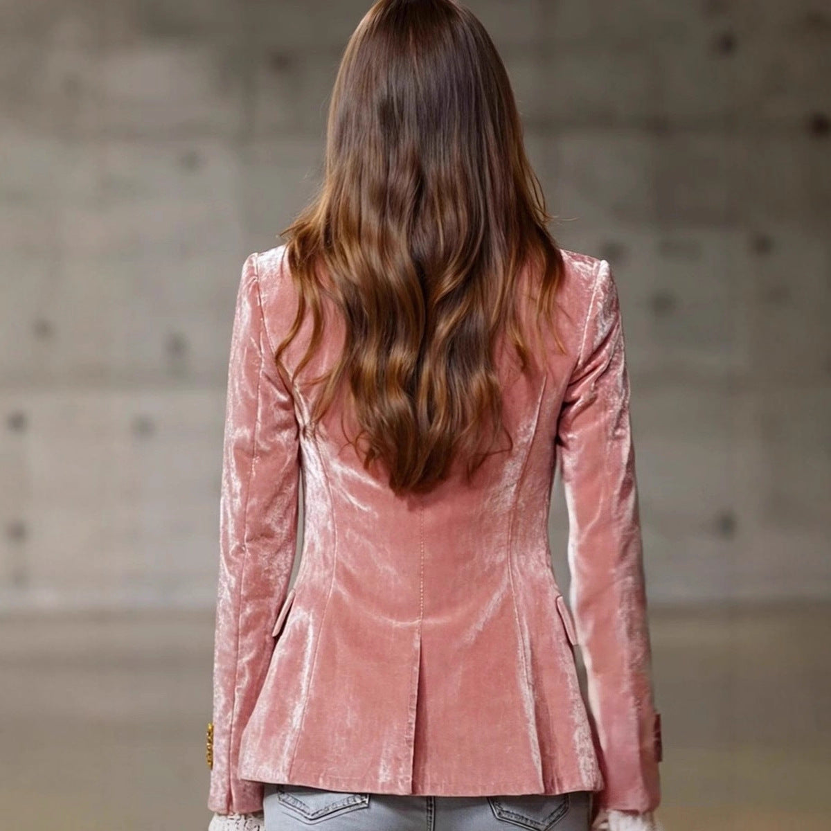 Women's AutumnWinter Velvet Slim-fit Long-sleeve Blazer