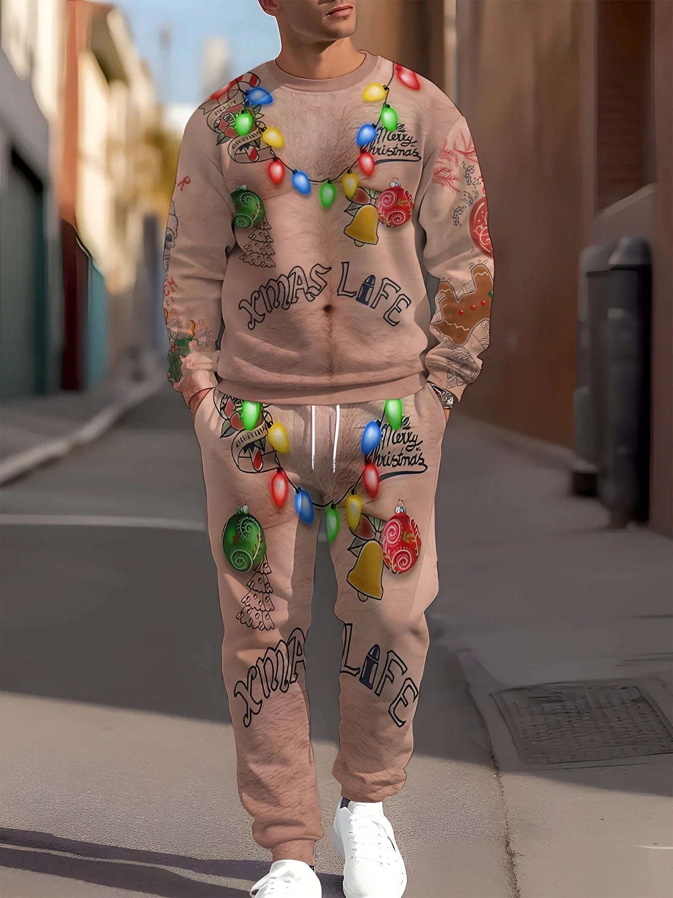 Fashionable Sporty Long-sleeve Pullover Hoodie Set