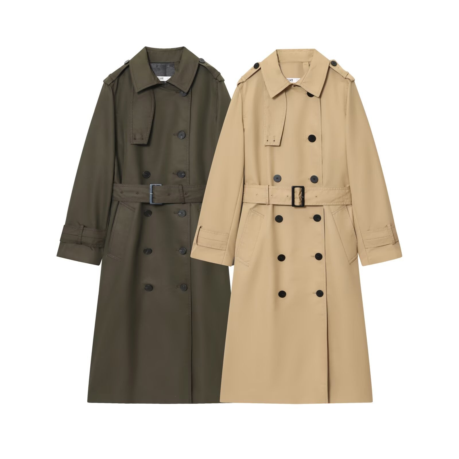 Women's Long Graceful And Fashionable Double Breasted Trench Coat