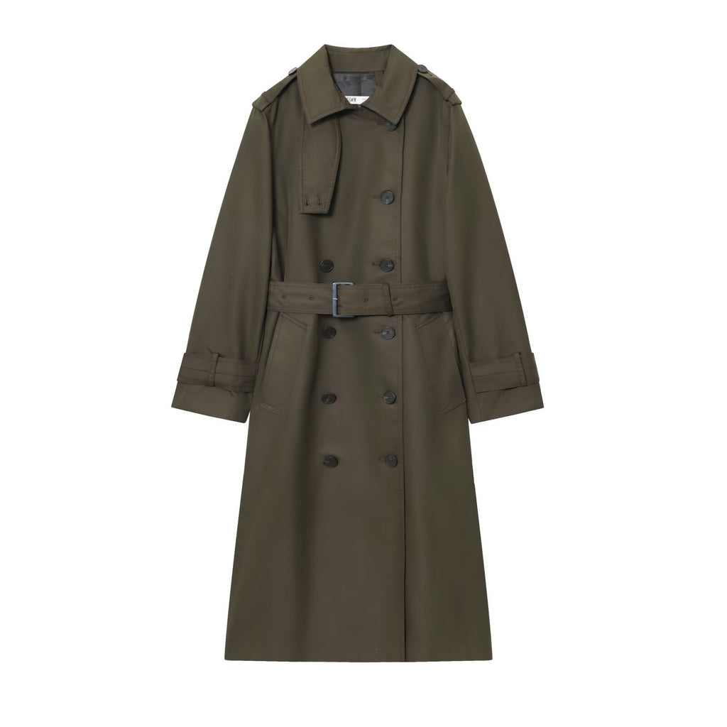 Women's Long Graceful And Fashionable Double Breasted Trench Coat
