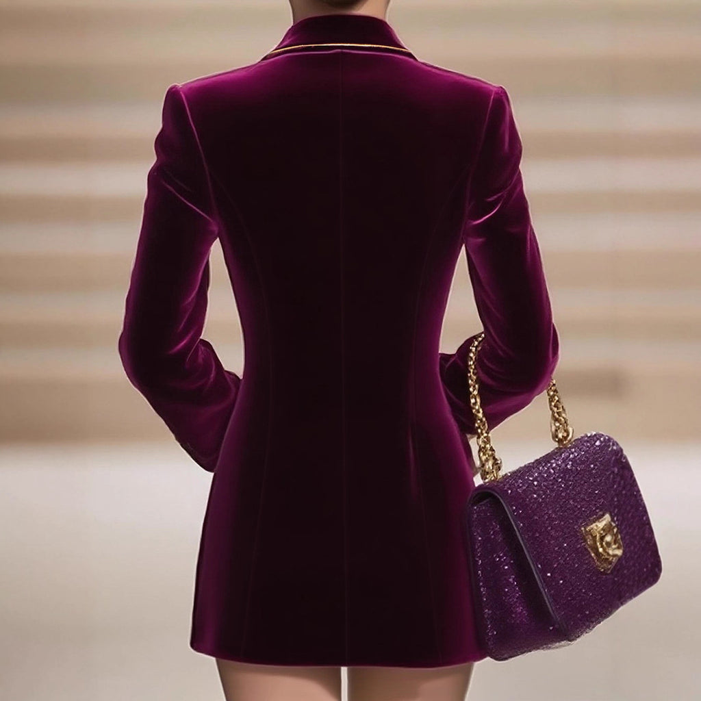 SpringSummer New Arrival Slim-fit Double-breasted Fuzzy Patchwork Evening Gown Top