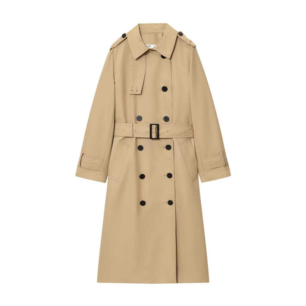 Women's Long Graceful And Fashionable Double Breasted Trench Coat