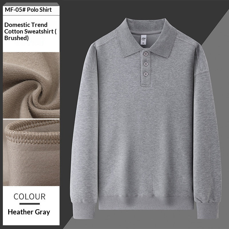 Loose-fit Lapel-collar Drop-shoulder Hoodie Without A Hood